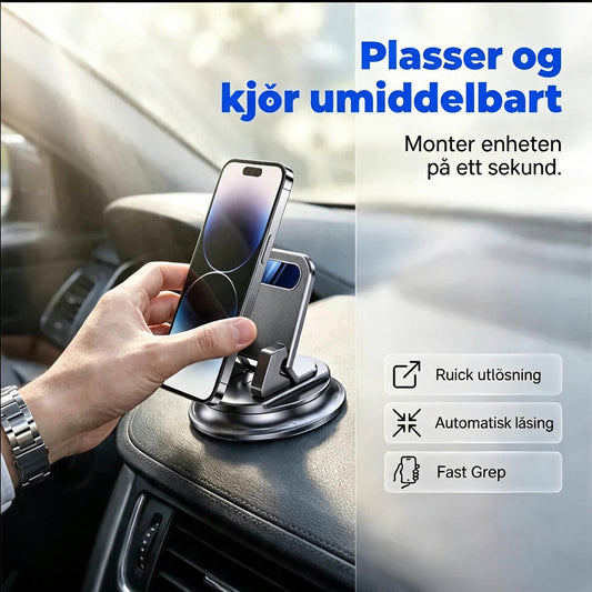 🔥Kjøp 2 og få 1 gratis🔥360°-roterbar mobiltelefonholder til bilen🏆Ekstremt stabil sugekopp, passer til alle mobiltelefoner 🔄