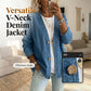 🔥Nyhet – 50 % rabatt!🧥Klassisk denimjakke med knapper foran til damer