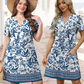 🏖️ Sommer hett salg 50% RABATT🏝️💃Dame casual V-hals ferie midikjole med lommer
