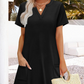 🏖️ Sommer hett salg 50% RABATT🏝️💃Dame casual V-hals ferie midikjole med lommer