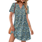 🏖️ Sommer hett salg 50% RABATT🏝️💃Dame casual V-hals ferie midikjole med lommer