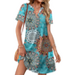 🏖️ Sommer hett salg 50% RABATT🏝️💃Dame casual V-hals ferie midikjole med lommer