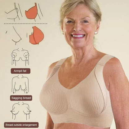 🔥50% rabatt i begrenset tid💕Ribbet Push Up-bh for kvinner, justerbar og trådløs