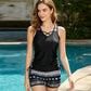 💥Sommersalg 50% RABATT🏝️🩱Tankini-sett med magekontroll og innebygd BH for kvinner – Flatterende boho-badedrakt med shorts