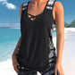 💥Sommersalg 50% RABATT🏝️🩱Tankini-sett med magekontroll og innebygd BH for kvinner – Flatterende boho-badedrakt med shorts